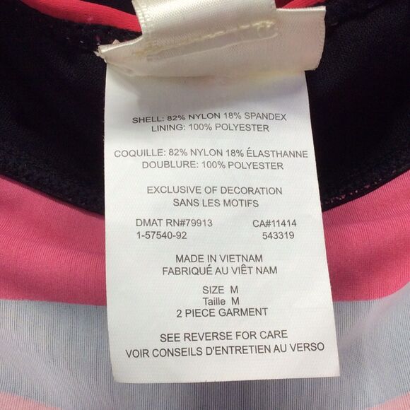 Two Hearts Maternity Tankini Swim Top Womens Size M Multicolored Striped Ruching - Picture 4 of 9